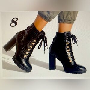 Lace Up Black Snake Bootie